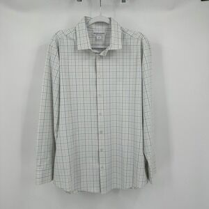 Mizzen + Main Mens Performance Dress Shirt Size XL Trim Athletic Fit Windowpane